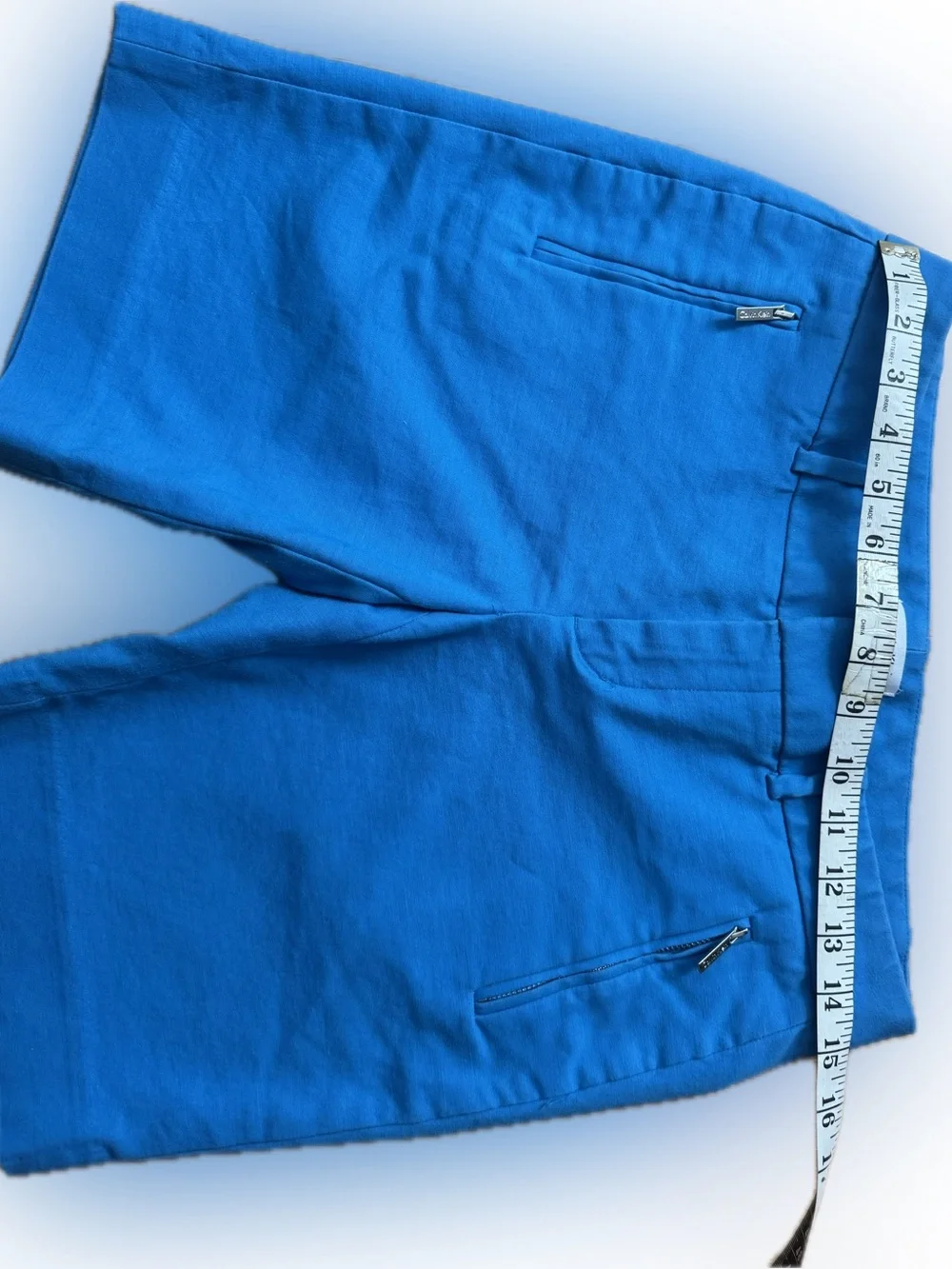 Calvin Klein Teal Blue Women's Casual Zip Pocket Shorts